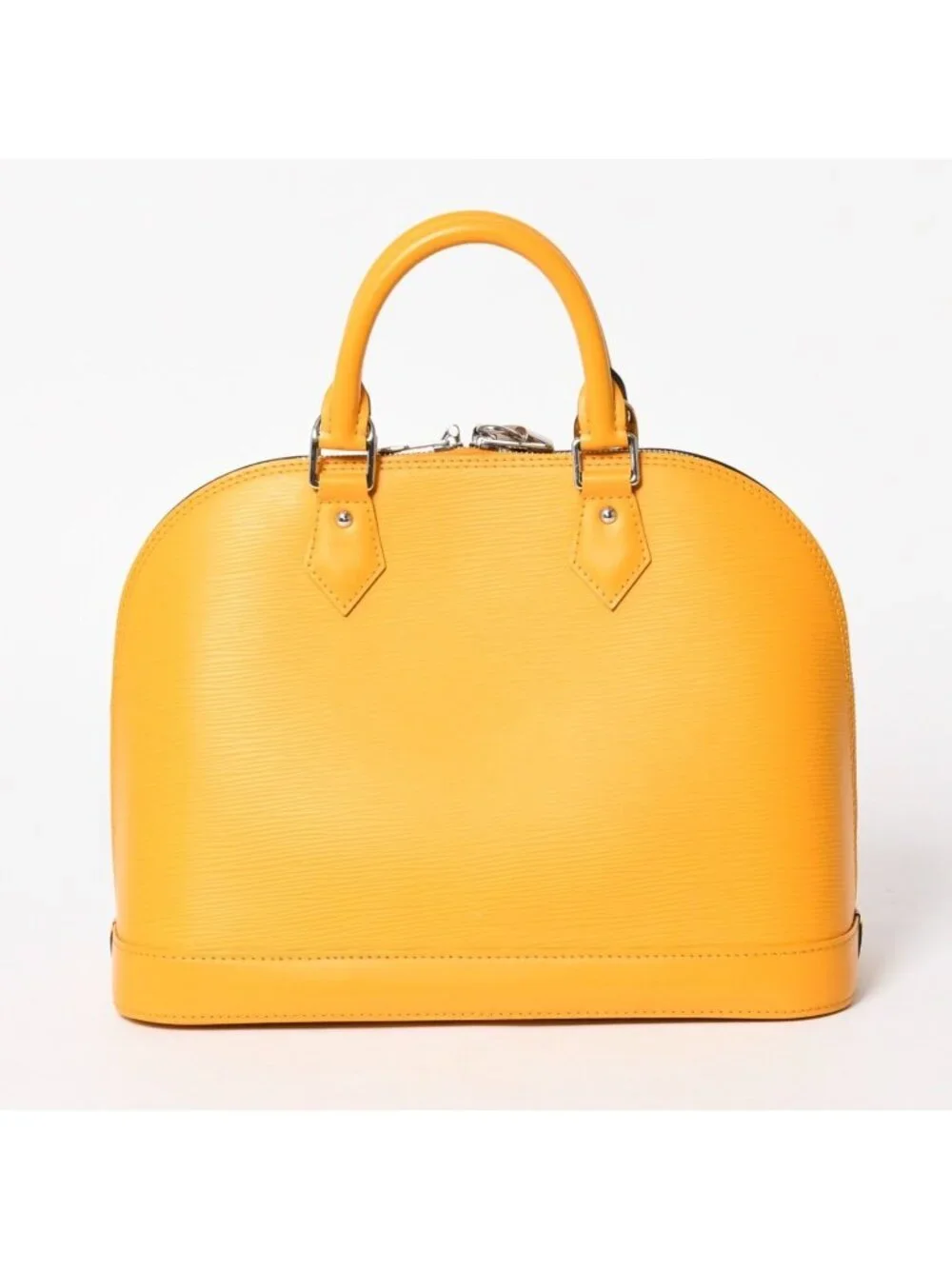 Louis Vuitton Alma Handbag Epi Leather Yellow Silver